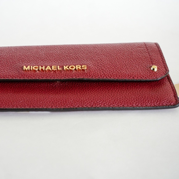 Michael Kors Hayes Flat Leather Wallet Mulberry - Picture 3 of 8